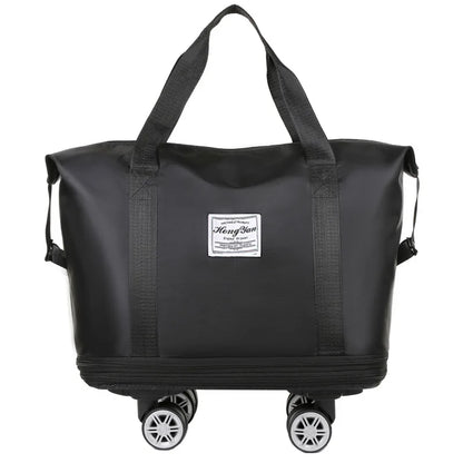 Expandable Wheeled Luggage - Lightweight Travel Bag with Wet & Dry