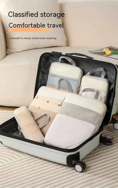 Compression Packing Cubes - 6 Piece Expandable Travel Organizer