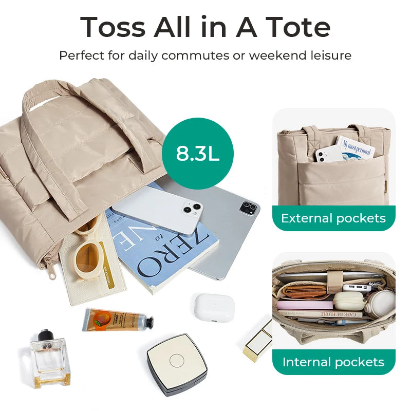 Women's Travel Tote Bag - Lightweight Shoulder Bag for Work & College