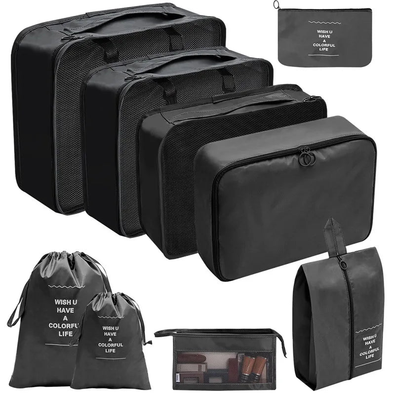 Packing Cubes Set - 10 Piece Travel Organizer Bags