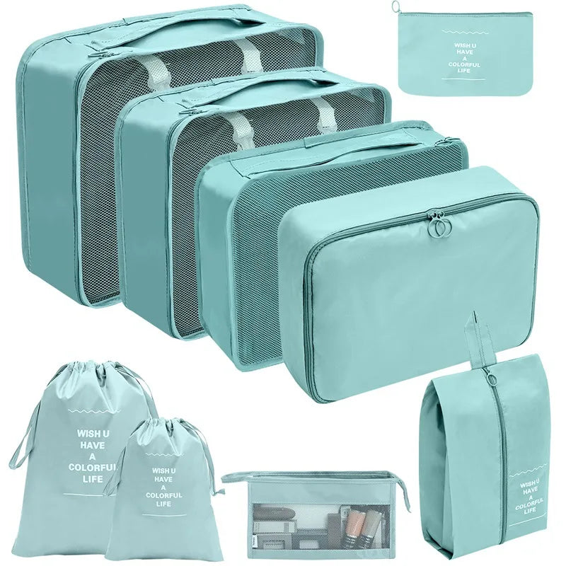 Packing Cubes Set - 10 Piece Travel Organizer Bags