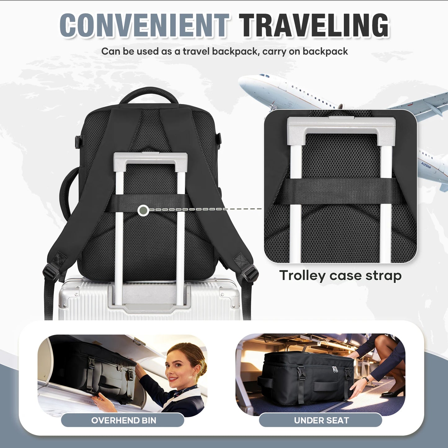 Ryanair Approved Hand Luggage Backpack with Laptop Compartment