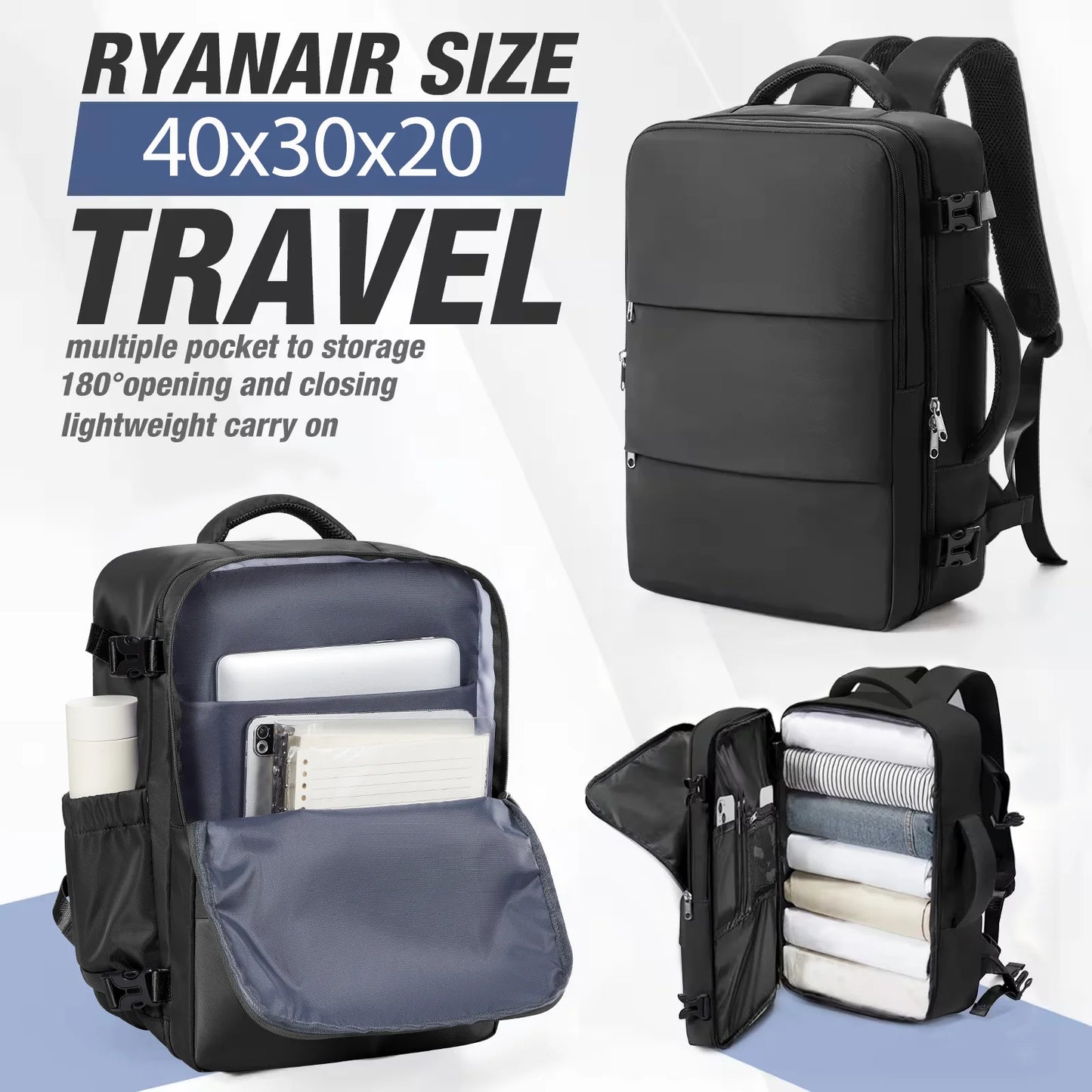 Ryanair Approved Hand Luggage Backpack with Laptop Compartment