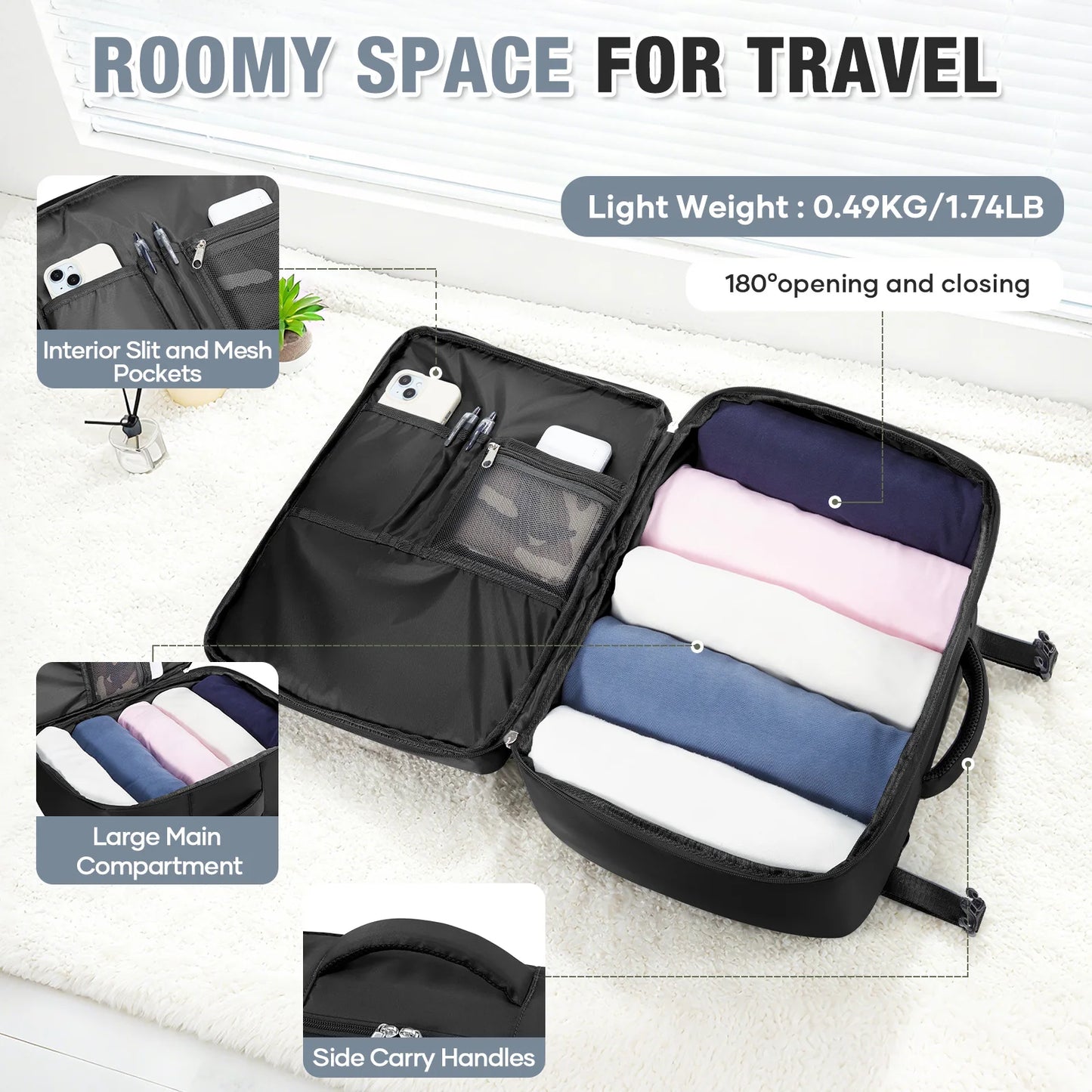 Ryanair Approved Hand Luggage Backpack with Laptop Compartment