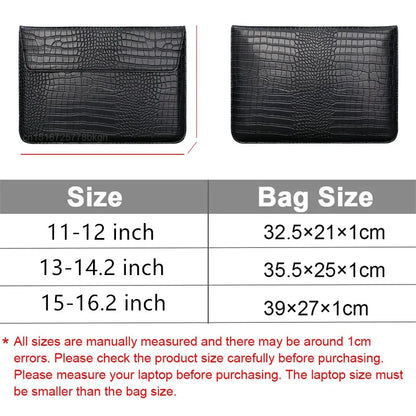 Premium Crocodile Leather MacBook Sleeve 13-16 Inch