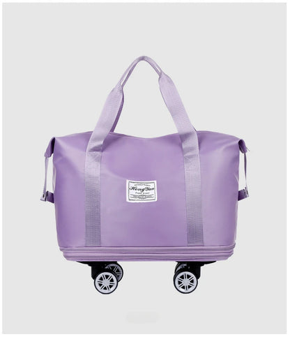 Expandable Wheeled Luggage - Lightweight Travel Bag with Wet & Dry
