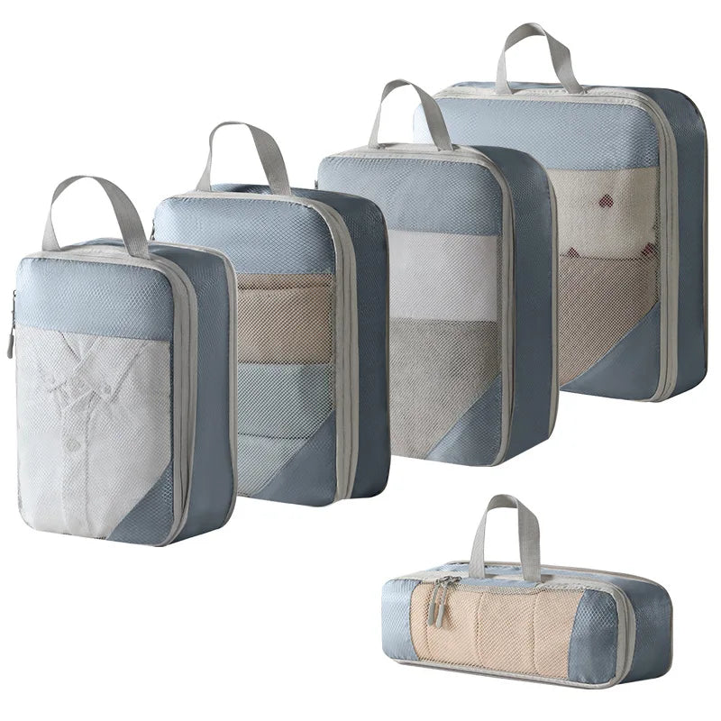 Compression Packing Cubes - 6 Piece Expandable Travel Organizer