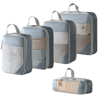 Compression Packing Cubes - 6 Piece Expandable Travel Organizer