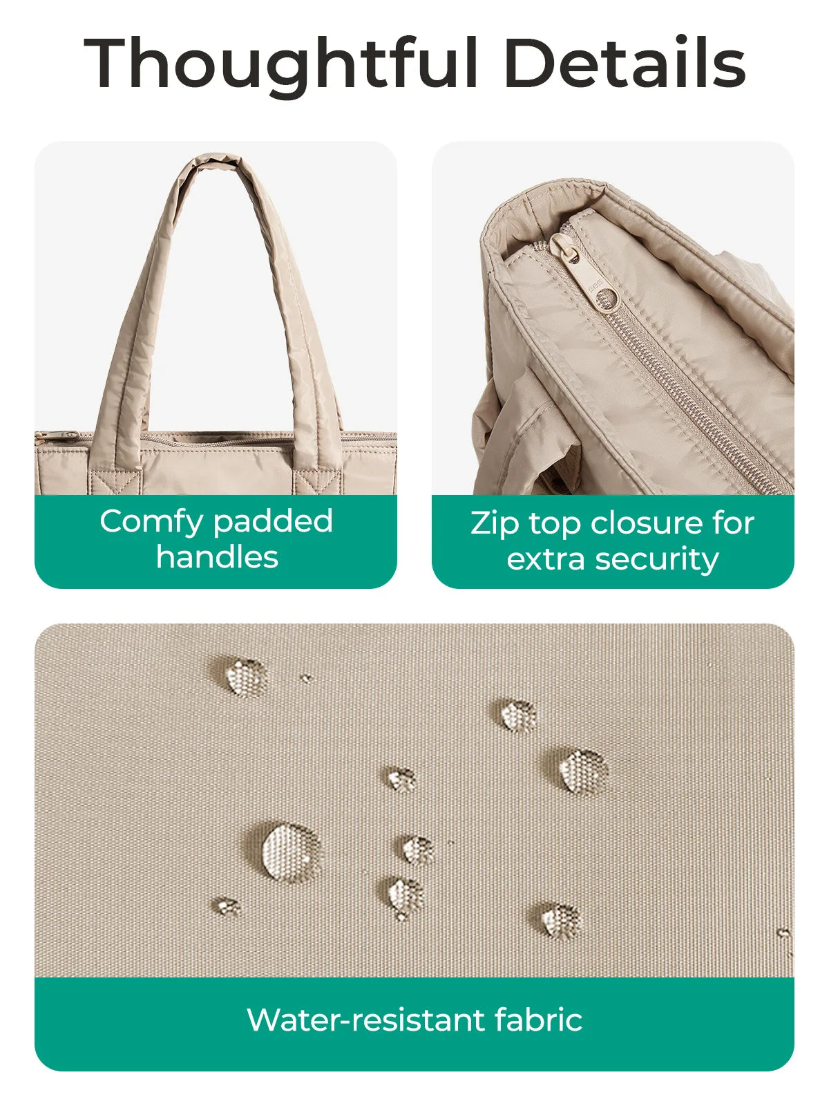 Women's Travel Tote Bag - Lightweight Shoulder Bag for Work & College