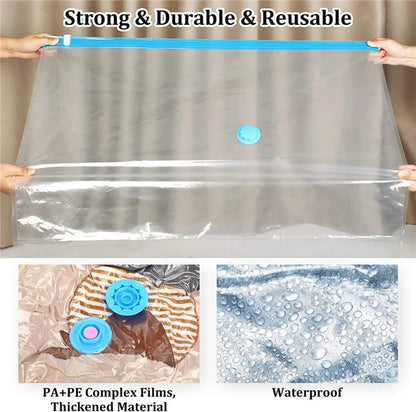 Vacuum Storage Bags for Travel - 4 Pack Large Reusable Space