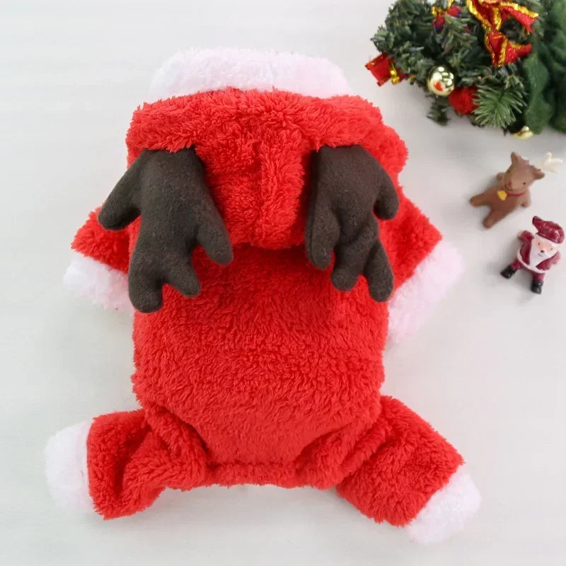 Christmas Pet Hoodie – Santa & Elk Costume
