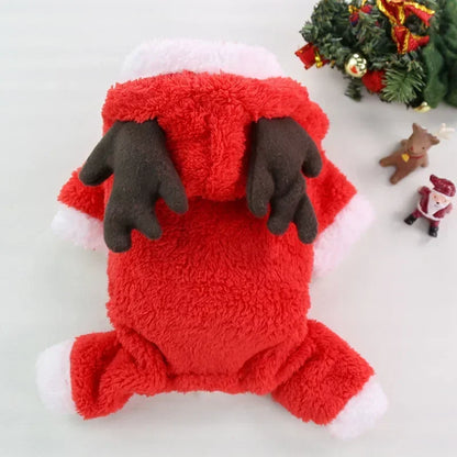 Christmas Pet Hoodie – Santa & Elk Costume