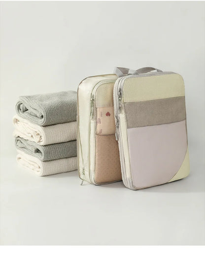 Compression Packing Cubes - 6 Piece Expandable Travel Organizer