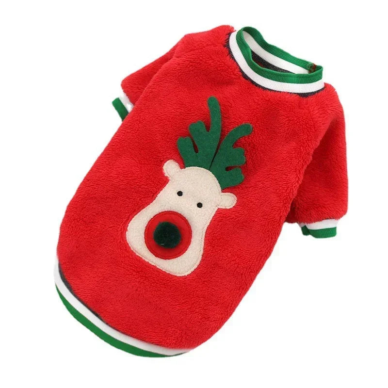 Christmas Pet Hoodie – Santa & Elk Costume