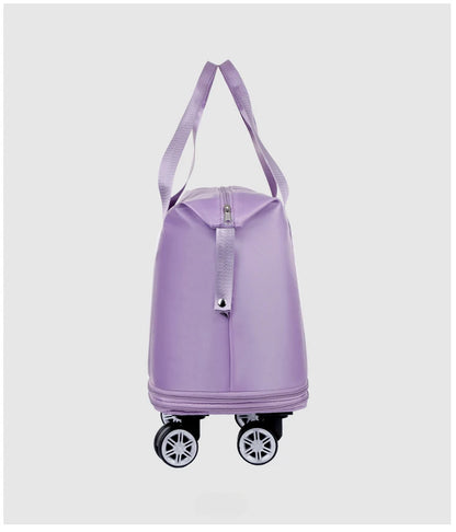 Expandable Wheeled Luggage - Lightweight Travel Bag with Wet & Dry