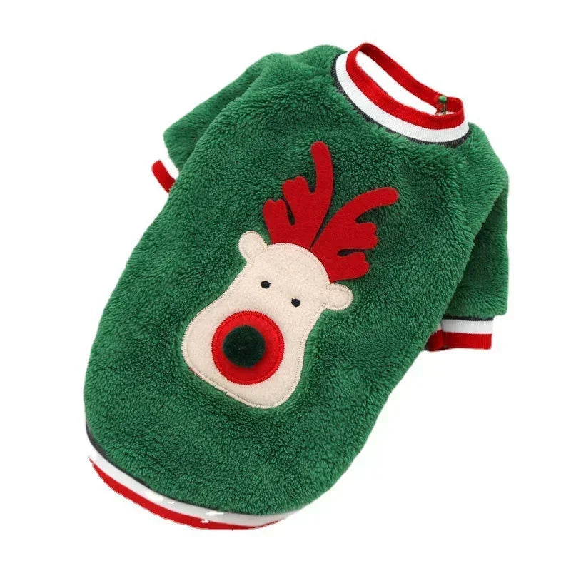 Christmas Pet Hoodie – Santa & Elk Costume