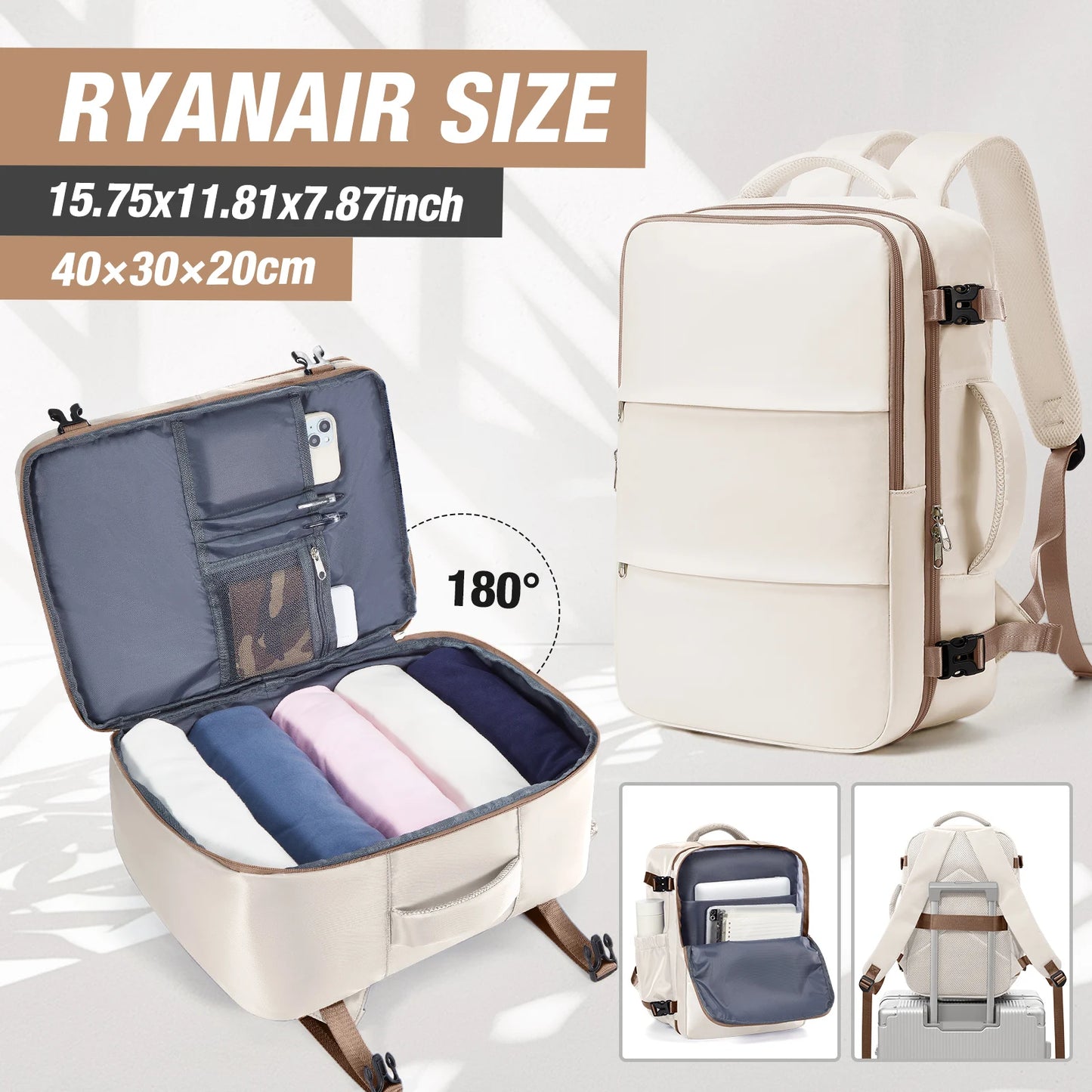 Ryanair Approved Hand Luggage Backpack with Laptop Compartment