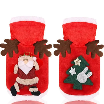 Christmas Pet Hoodie – Santa & Elk Costume