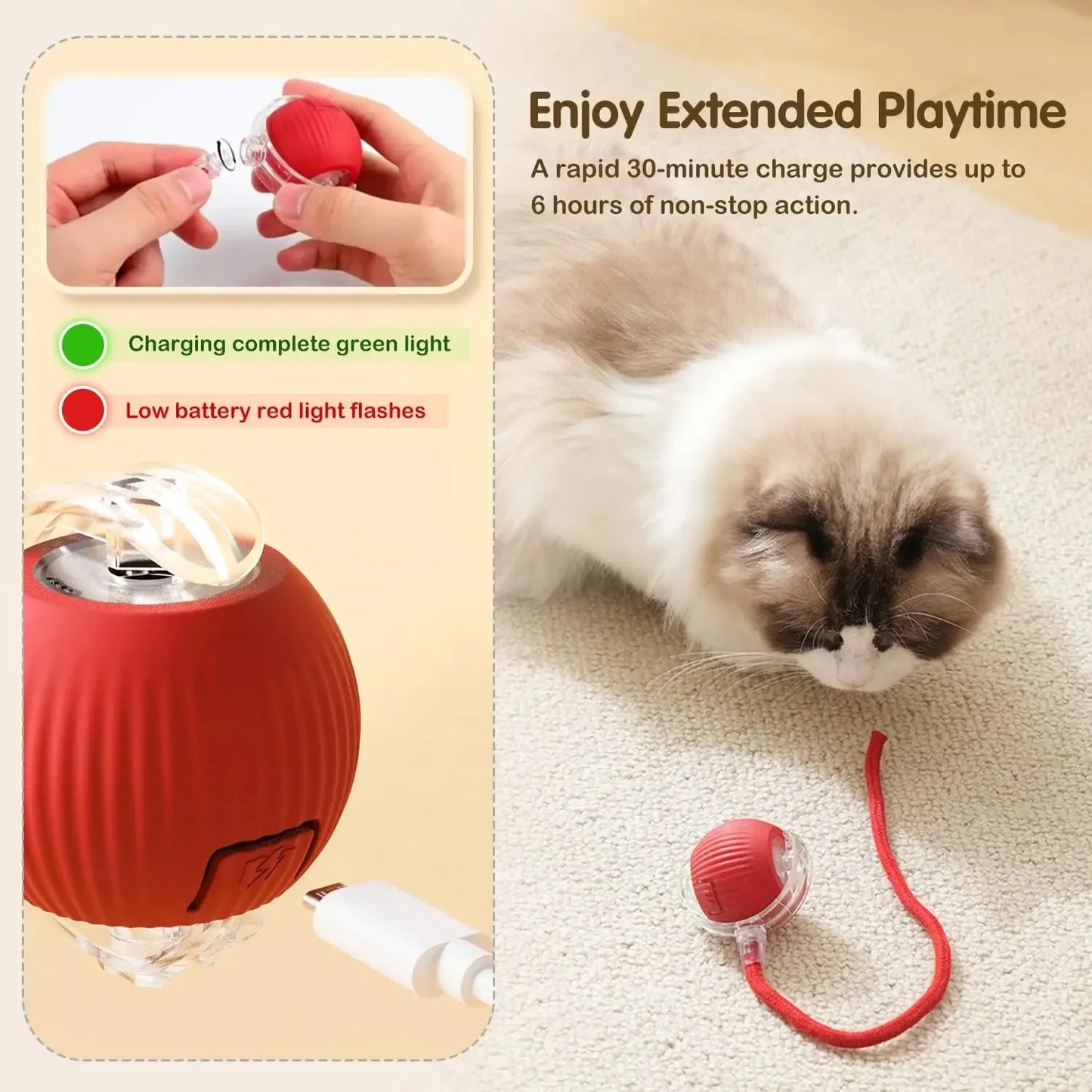 Smart Interactive Cat Ball – Automatic Rolling Toy