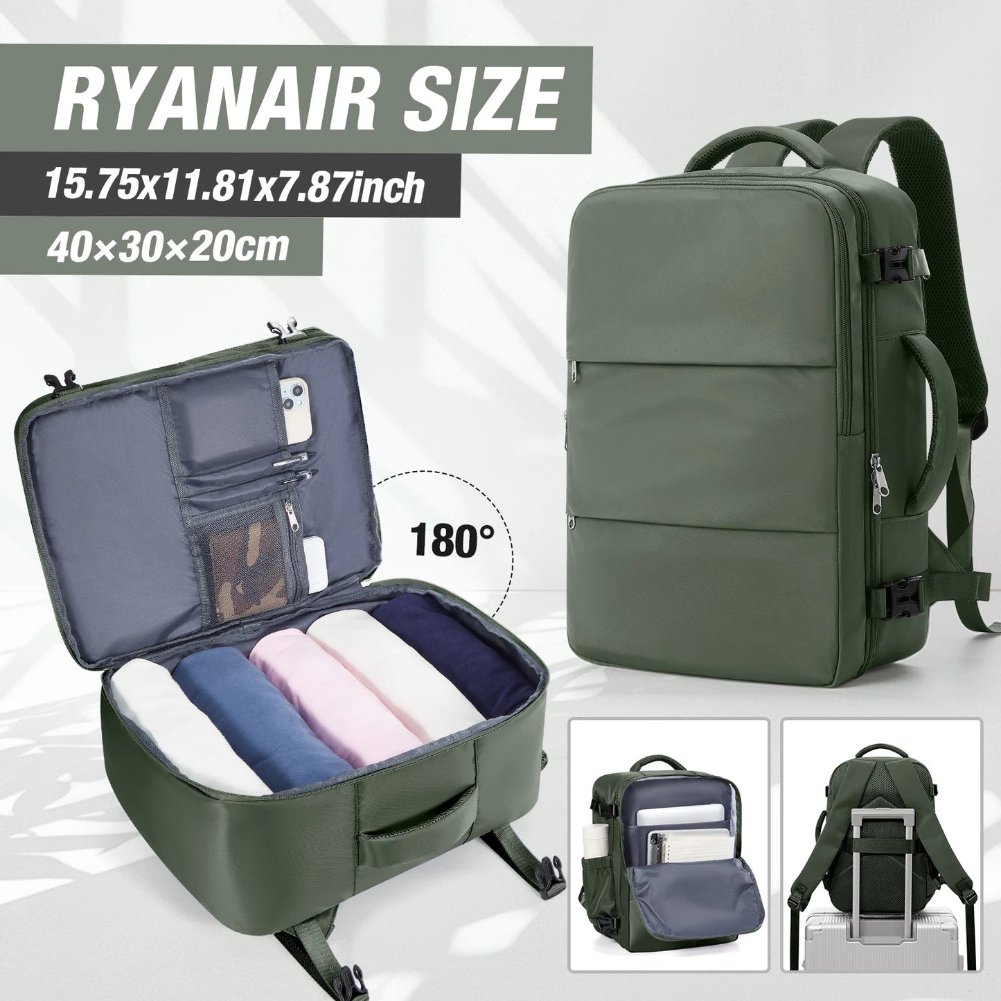 Ryanair Approved Hand Luggage Backpack with Laptop Compartment