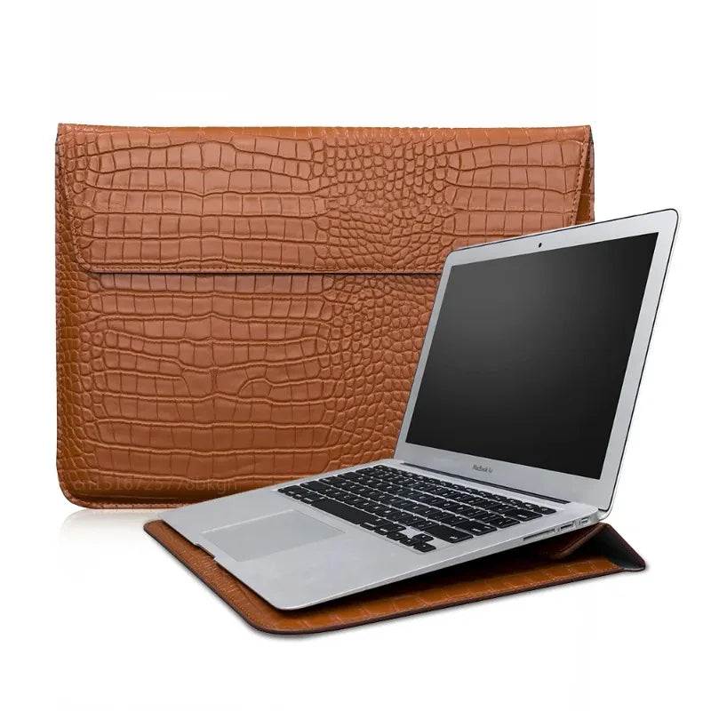 Premium Crocodile Leather MacBook Sleeve 13-16 Inch