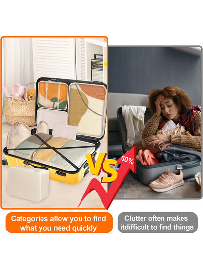 Packing Cubes Set - 10 Piece Travel Organizer Bags