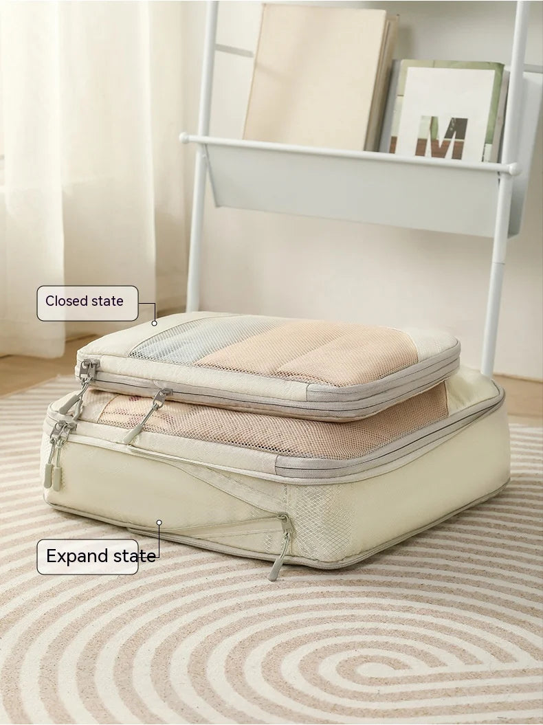 Compression Packing Cubes - 6 Piece Expandable Travel Organizer