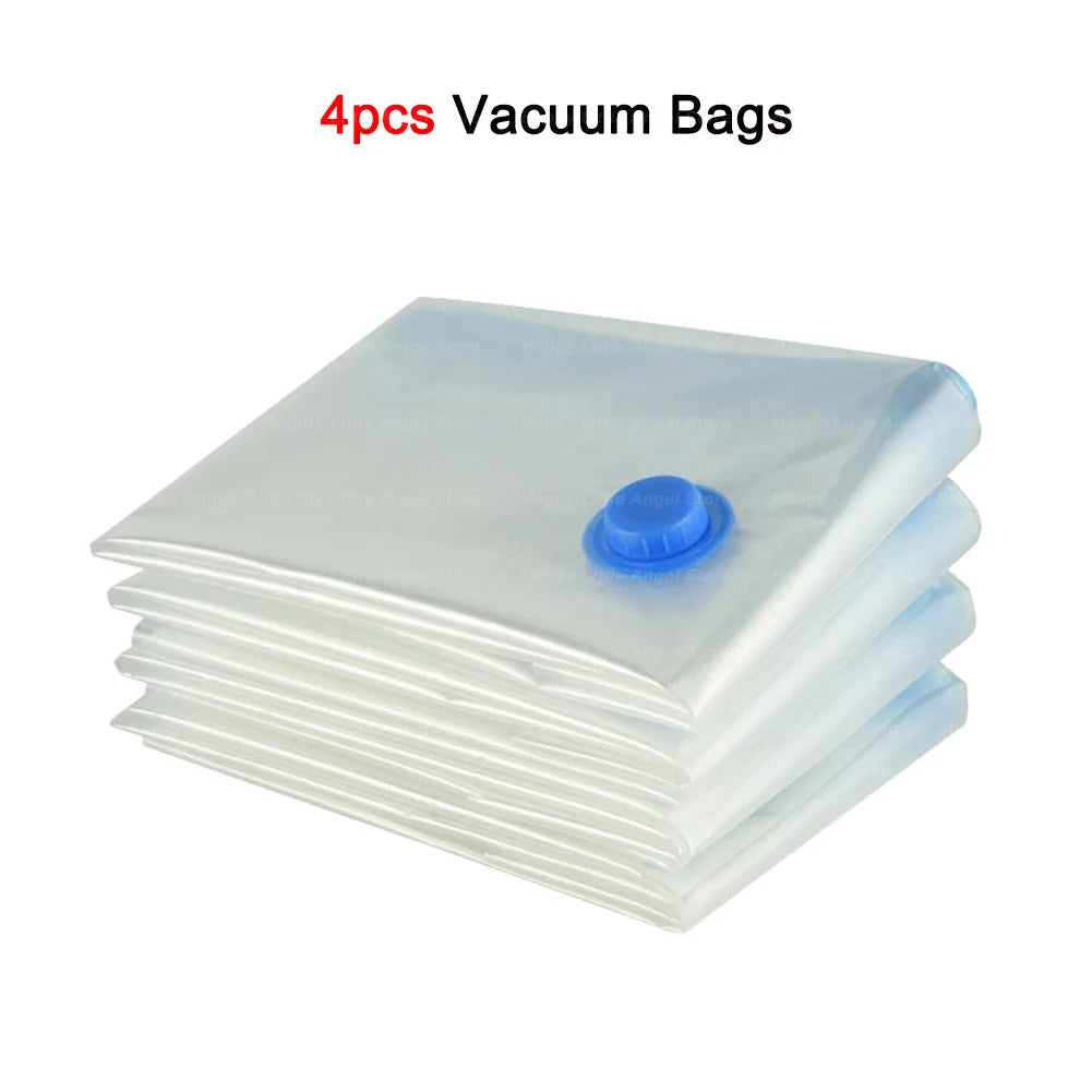 Vacuum Storage Bags for Travel - 4 Pack Large Reusable Space