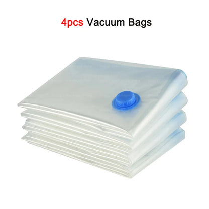 Vacuum Storage Bags for Travel - 4 Pack Large Reusable Space