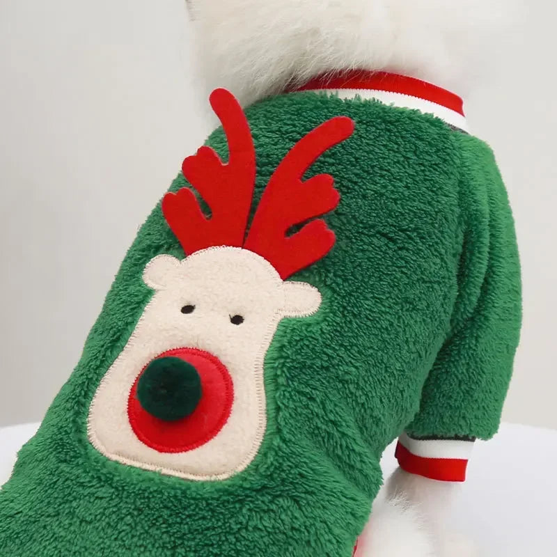 Christmas Pet Hoodie – Santa & Elk Costume