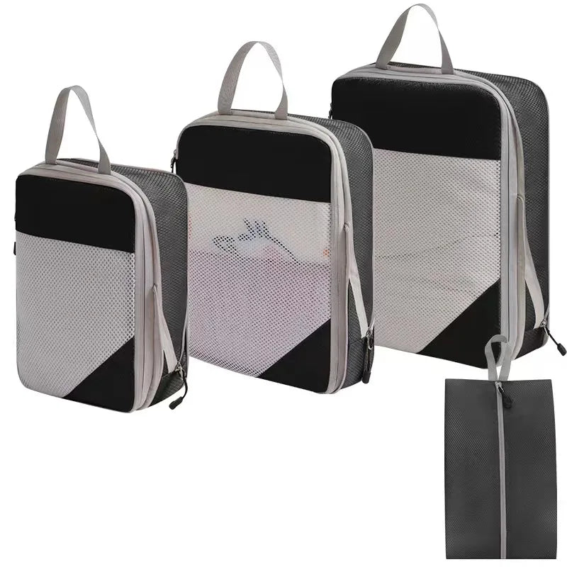 Compression Packing Cubes - 6 Piece Expandable Travel Organizer