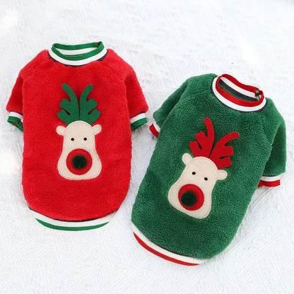 Christmas Pet Hoodie – Santa & Elk Costume