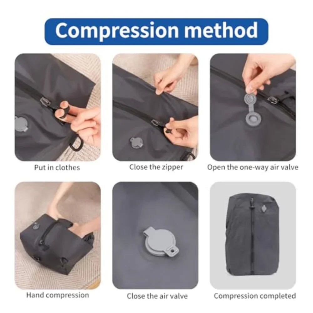 Vacuum Compression Packing Cubes - Waterproof Travel Organizer Bags for Luggage