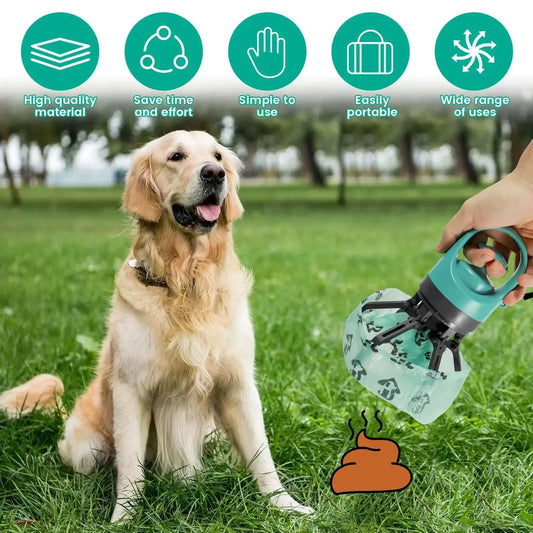 Handheld Pet Poop Scooper – Built-In Bag Dispenser