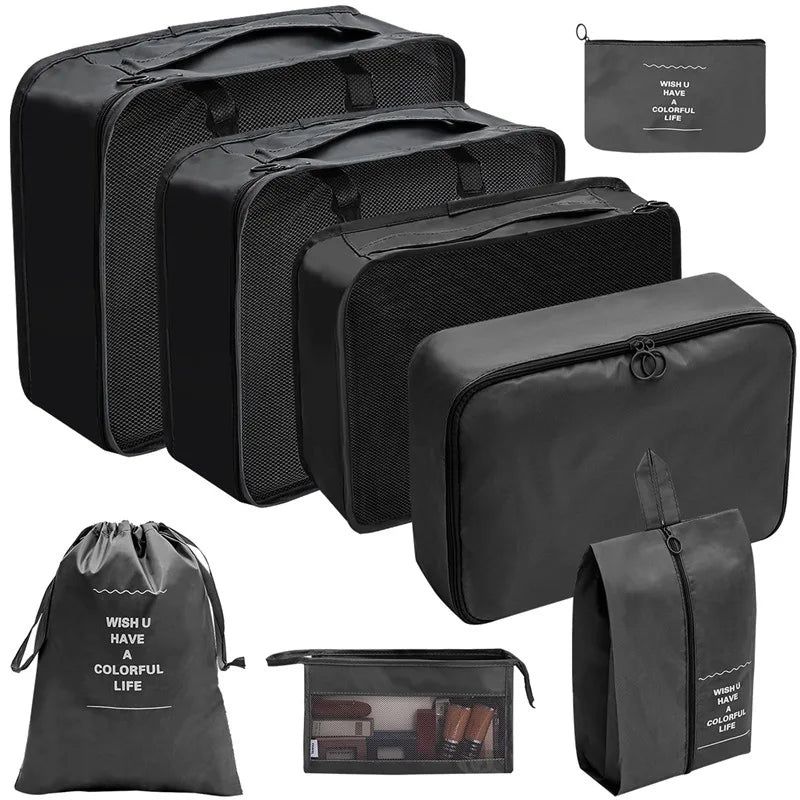 Packing Cubes Set - 10 Piece Travel Organizer Bags