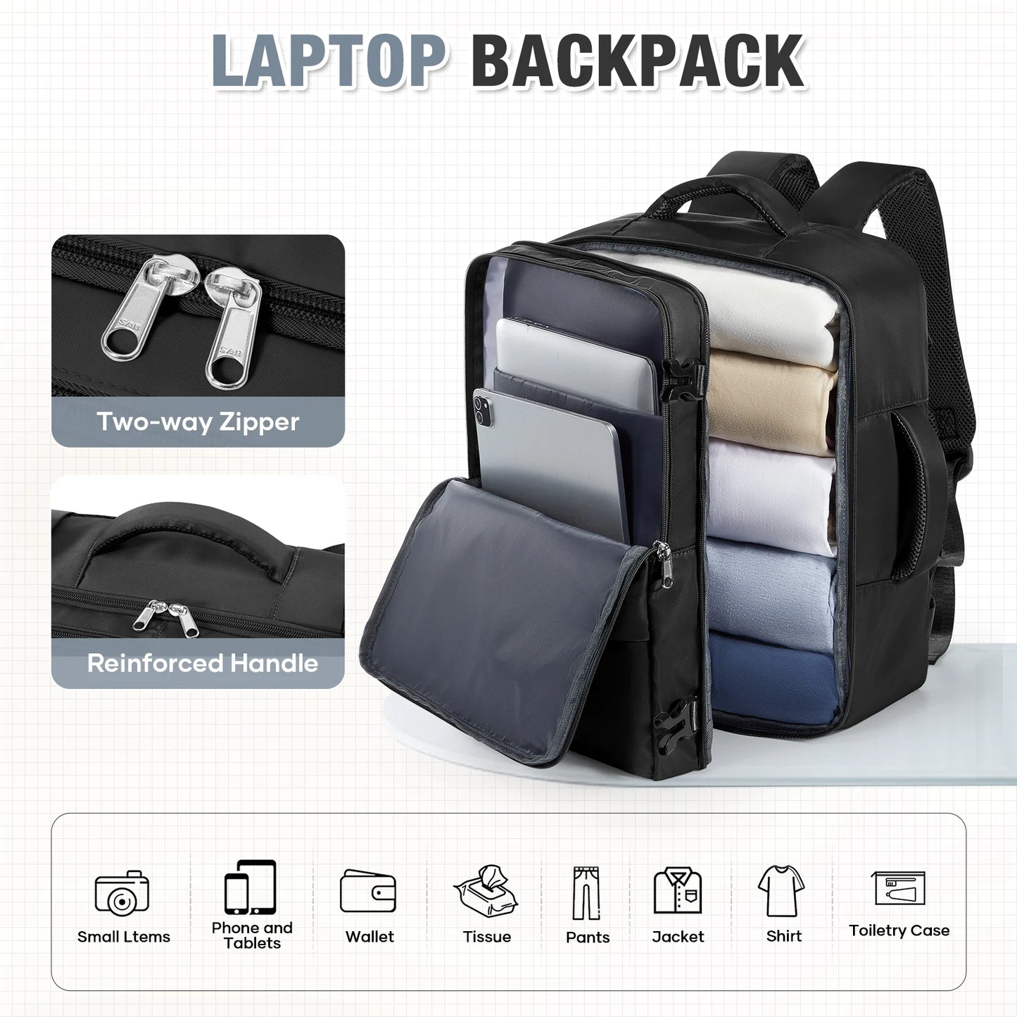 Ryanair Approved Hand Luggage Backpack with Laptop Compartment