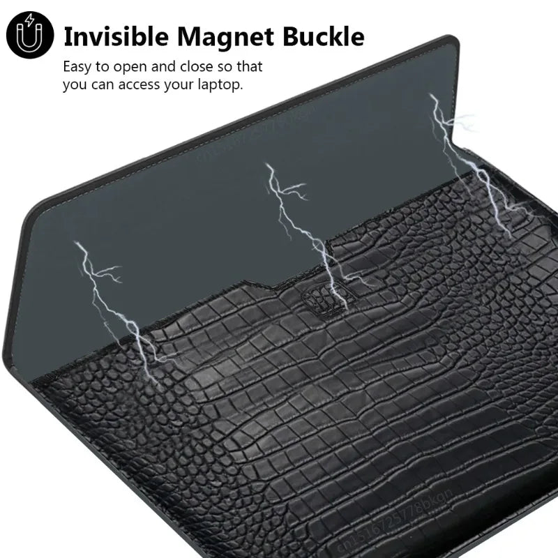 Premium Crocodile Leather MacBook Sleeve 13-16 Inch