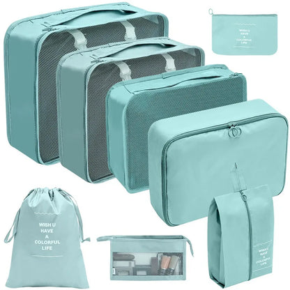 Packing Cubes Set - 10 Piece Travel Organizer Bags