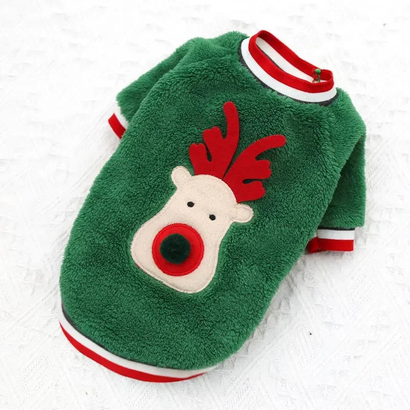 Christmas Pet Hoodie – Santa & Elk Costume