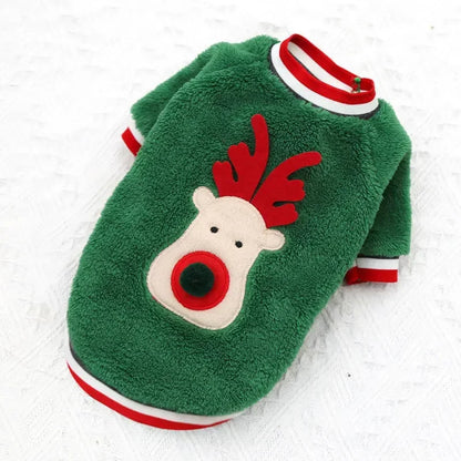 Christmas Pet Hoodie – Santa & Elk Costume