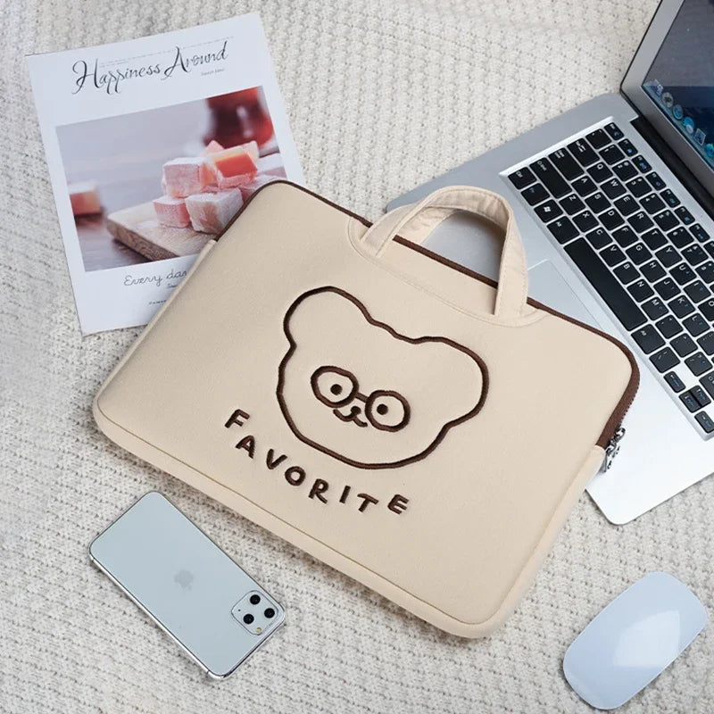 Cute Cartoon Bear Laptop Sleeve 13-16 Inch