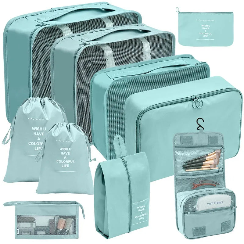 Packing Cubes Set - 10 Piece Travel Organizer Bags