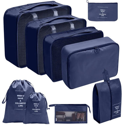 Packing Cubes Set - 10 Piece Travel Organizer Bags