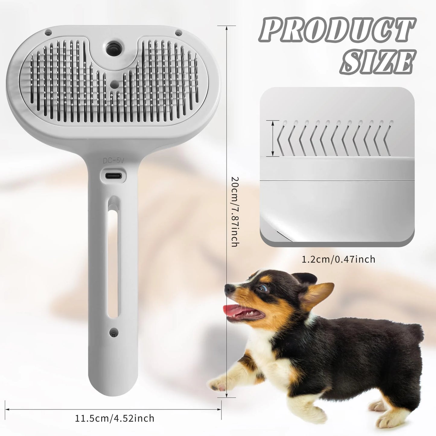 Electric 3-in-1 Dog & Cat Grooming Brush
