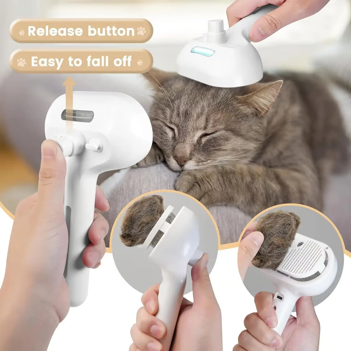 Electric 3-in-1 Dog & Cat Grooming Brush