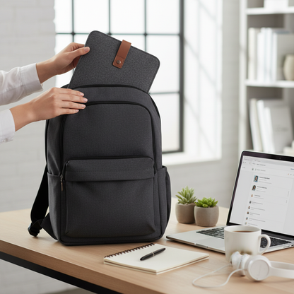 Laptop sleeve em uso